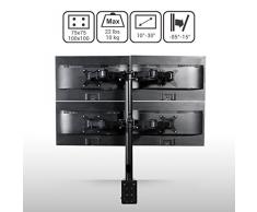 FLEXIMOUNTS D1Q Support de Moniteur de Bureau à Mouvement Complet à Quatre Bras Compatible avec Un Écran 10"à 27"/25-69cm, Capacité de Charge 10kg par Bras
