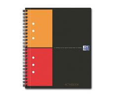 OXFORD Cahier International Activebook A5+ Petits Carreaux 5mm 160 Pages Reliure Intégrale Couverture Polypro Gris