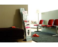 Paperflow Présentoir transportable 7 cases A4 structure métal Tablettes polystyrène Aluminium