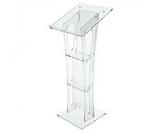 Avà srl Pupitre en Acrylique Transparent Plan incliné - Dimensions : 50 x 50 Hauteur 124cm