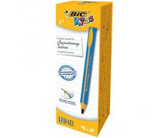 BIC Kids Crayons à Papier dApprentissage Triangulaires Extra-Larges HB - Bleu, Boîte de 12