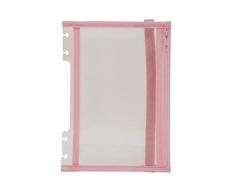 LIXIAQ1 Sacs de fichiers rectangulaires A5 Mesh Dossiers de Documents Sacs en Plastique Pochettes dorganisation Portefeuilles pour Les Voyages de Bureau, Rose