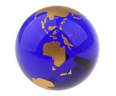sharprepublic Presse-papiers Cristal Globe Terrestre Terre Globe Globe Terrestre 60mm Décor De Pierres Précieuses