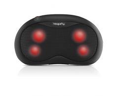 Veaglefly Coussin de Massage avec Chaleur, Masseur de Dos Électrique shiatsu avec Pétrissage 3D pour un Soulagement du Corps Complet à la Maison, Bureau, Voiture