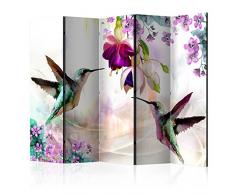murando Paravent Calibre Natur Fleurs - 225x172 cm Reversible Impression sur Papier intissé 100% Opaque Paravent decoratif pour Chambre Paravent en Bois b-C-0188-z-c