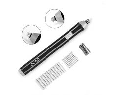 Eono by Amazon - Kit de gomme à effacer électrique, gomme à crayon en caoutchouc portable automatique à piles, avec 22 recharges en caoutchouc (diamètre 2,3 mm 10 pièces et 5 mm 12 pièces), noir
