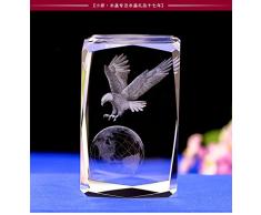 Cristal verre cube eagle modèle presse-papier 3D laser gravure figurines Feng Shui souvenirs artisanat