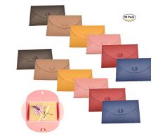 30pcs Enveloppe de Papier nacré,Yueser Vintage Enveloppe avec Fermoir en Papier en Forme cœur pour Carte Postale le mariage Joyeux Noël Cartes cadeaux de fête danniversaire
