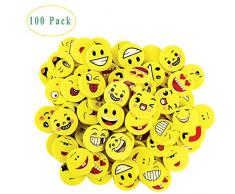 Ensemble Gomme Emoji, 100 Pièces Gomme Colorées et Drôles Jouet à Smiley Pour Enfants, Nouveauté Gommes à Effacer Sourire Cadeaux Mignons Pour Enfants Festival Nouvel An Noël (Motif Aléatoire)