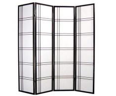 Fine Asianliving Paravent Japonais L180xH180cm Séparateur 4 Panneaux Cloison de Séparation Amovible Diviseur Oriental Asiatique Cloison de Séparation 112-513