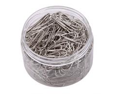 Yesiidor 200 Pièces Sliver Trombones 30 mm Papier Aiguille Marque-Page l'école Organiseur de Documents Personnels Bureau d'accessoires