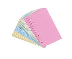 STOBOK 50 Feuilles de Papier A5, classeur à 5 Anneaux, Papier de Rechange coloré pour classeur à 6 Trous, Agenda, carnet de Notes, carnet de Notes