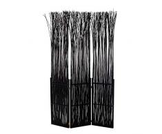 ARREDinITALY Paravent 3 Portes en Osier et Sapin Noir 120 x 180