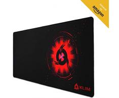 KLIM™ Tapis de Souris Extra Large - Surface Étendue (XL) - Très Grand Tapis de Souris pour Gamer - Base en Caoutchouc Antidérapant - Surface Texturée Haute Précision - 900 x 400 x 4 mm - Rouge