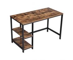 Vasagle LWD47X Bureau dordinateur au Design Industriel pour Table de Bureau, avec 2 tablettes sur Le côté Droit ou Gauche, Table de Travail pour Bureau, Salon, Montage Facile