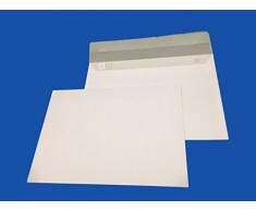 lot de 50 enveloppe courrier A5 - C5 papier velin blanc 90g format 162 x 229 mm une enveloppe blanche avec fermeture bande adhésive autocollante siliconnée