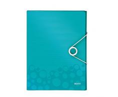 Leitz Boîte de Classement A4, Capacité 250 Feuilles, Dos 3 cm, Fermeture Elastique, Menthe Métallisé, WOW, 46290051