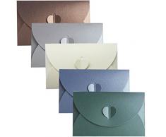 20pcs Enveloppe de Papier nacré,Enveloppe de carte postale,Creative rétro mignon Enveloppe en forme de coeur, pour le mariage, cadeaux de fête danniversaire,5 couleurs(17.5cmx11.5cm)