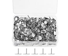 400 pièces punaises, borte 10 mm punaises rondes Punaises punaises tête Nail Pin Doornail pour bureau ou bricolage (argent)