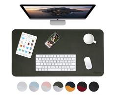 Weelth Tapis de Souris, Pad de Bureau 90cm x 43cm Tapis en Cuir Double Face Tapis de Portable, Tableau décriture étanche pour Bureau et Maison(900 * 430mm, Vert/Argent)