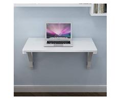 GEXING Table Murale Rabattable, Simple Pliage, Bureau dordinateur, Table détude de Bureau à Domicile, Couleur: Blanc (en Option for Deux Supports) (Color : White-(Iron Bracket), Size : 80 * 50cm)