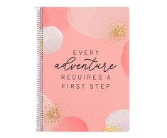 Erik® - Cahier à Spirale A4 Glitter Gold Dreams | Petits carreaux 4x4 | Couverture Polypropylène, 160 pages, 21x29,7cm