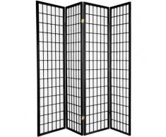 Fine Asianliving Paravent Japonais L180xH180cm Séparateur 4 Panneaux Cloison de Séparation Amovible Diviseur Oriental Asiatique Cloison de Séparation 112-519