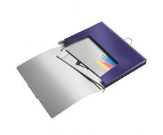 Leitz Style Boîte de classement à élastique en polypropylène 250 feuilles A4 Dos Bleu effet brossé