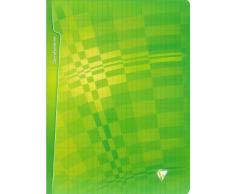 ClaireFontaine - Réf 293311AMZ - Cahier Piqué Couverture Polypro 48 Pages 24x32 cm Grands Carreaux - Lot de 3 ( bleu rouge vert )