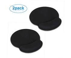 aovowog Tapis de Souris avec Repose Poignet en Gel Ergonomique en Mousse à mémoire de Forme pour Ordinateur Portable ou Bureau [2 Pièces]