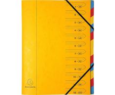 Exacompta 54129E Trieur agrafé avec Elastique 12 compartiments 24 x 32 Jaune