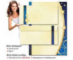 Paper-Media Lot de 10 feuilles de papier à lettre motif de Noël + 10 enveloppes longues sans fenêtre assorties