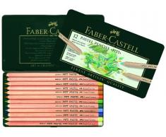 Faber-Castell 112112 Crayon PITT PASTEL boîte métal de 12 pièces