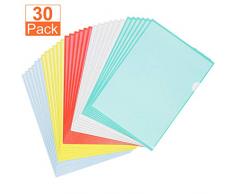 STARVAST 30 Pcs Chemise Plastique A4 - Pochette Porte Document A4,pour Classification Documents - 31X22cm - Couleurs Assorties