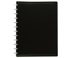 Viquel Reliure Geode Protège document en plastique Grande capacité 80 Vues - 40 pochettes amovibles en polypropylène Noir