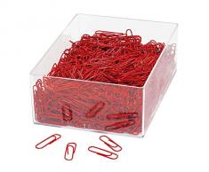 Wedo 901244602 Trombones en métal revêtu de plastique 27 mm Rouge Lot de 1000