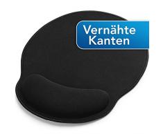 Sidorenko Tapis de Souris - 26x24cm - Tapis de Souris Ergonomique avec Bords Cousus - Tapis Souris Repose Poignet pour Une Posture Douce du Poignet Gel - Noir