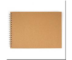 Rayher album photo à décorer de 21 x 30 cm album scrapbooking avec reliure à spirale métallique album photo vierge avec couverture en papier maché brun