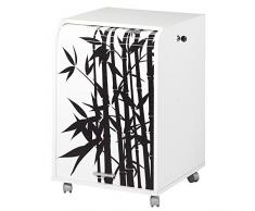 Caisson blanc sur roulettes à rideau n°8 taille S - CAROU - L 48 x l 48 x H 70 - NEUF