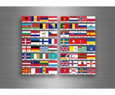 Akachafactory Planche Autocollant Sticker Drapeau Europe Pays Rangement Timbre classement txt