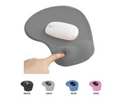 SheShy Tapis de Souris, Confort avec Repose-Poignet Ergonomique, pour Ordinateur Portable, Bureau,Office,Game (Gris)