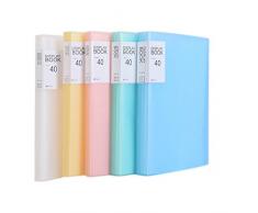 TUKA-i-AKUT [5x] Reliure Protège-Documents A4 pour 80 feuilles, 40 Pochettes transparentes, Affichage livre Présentation pour fichier. Couverture translucide, Ensemble de 5 en 5 couleurs, TKD8018-5x