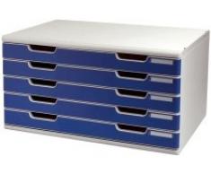 Exacompta Modulo Module de classement 10 tiroirs Gris/Bleu