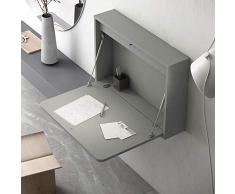 Meubles ROS Bureau Mural Rabattable - 54x78,4x16,5 cm - Gris Argile