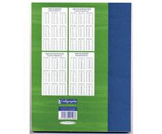 Clairefontaine Calligraphe 2196C - Gamme 7000, Un Cahier piqué brouillon 17x22 cm 96 pages grands carreaux 56g 100% recyclé