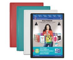OXFORD Protège-Documents Polyvision A4 60 vues / 120 pochettes Couverture Polypro Opaque Coloris Assortis