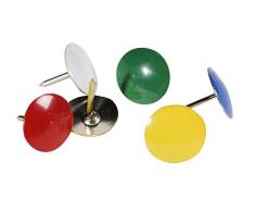 Exacompta 14767E Boîte de 1000 Punaises laiton diamètre 9,5 mm Couleurs Assorties