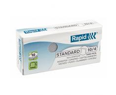 Rapid Agrafes Standard N°10, Longueur 4 mm, 5000 Agrafes, Agrafe jusqu’à 10 feuilles, Fil flexible galvanisé, 24863000