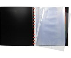 Exacompta 86434E Porte vues Exactive couverture semi rigide 40 pochettes (80 vues) avec pochettes plastique lisses et ultra transparente, rechargeable et amovible grace aux anneaux couverture noire