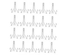 20pcs Porte de Livre en Plastique, Lutrin de Livre pour Exposer Vaisselle, Livre, Photo ou Autre Décorations, Transparent - 4 Pouces